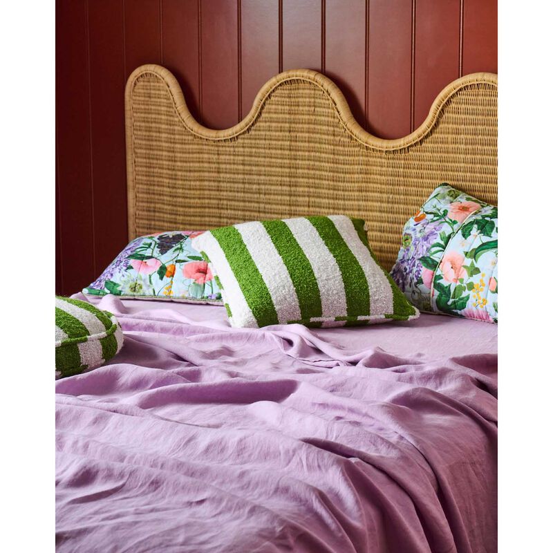 Kip&Co Moss Stripe Square Boucle Cushion image number 1